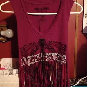 Rolling Stones *hand-made* Fringe Top