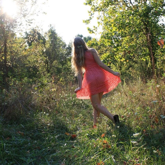 ❌SOLD❌Coral crochet dress 🍄💫 - Picture 4 of 4