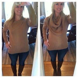 Michael Kors removable cowl neck sweater Large