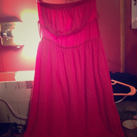 Rue 21 Coral Pink Strapless-Dress