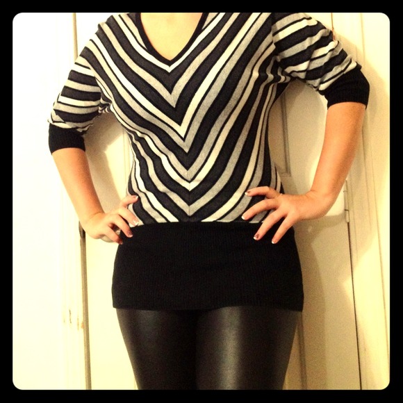 Black, white, sliver top