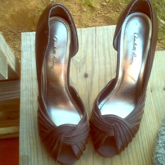 Charlotte Russe brown leather heels