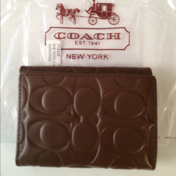 Coach Other - Men's Coach Trifold Wallet Color Tobacco