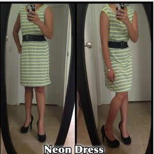 New neon green and grey dress