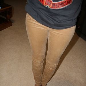Khaki corduroy skinny jean