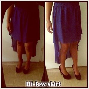New hi low blue skirt