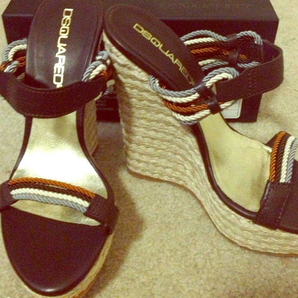 SOLD Dsquared2 Wedge Espadrilles Sz. 36.5/ 6.5 - Picture 1 of 4