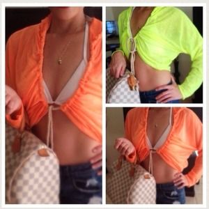 New neon crop cardigan