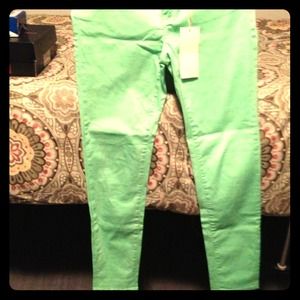 (SOLD) Neon green skinny jeans