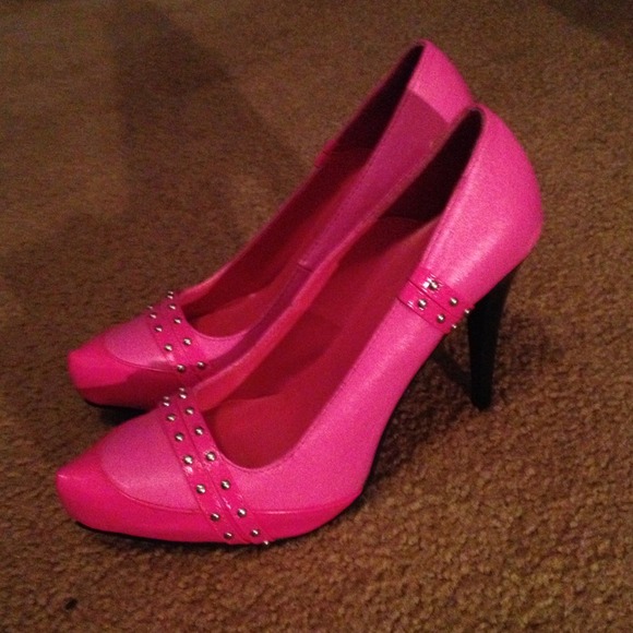 Pink jeweled heels