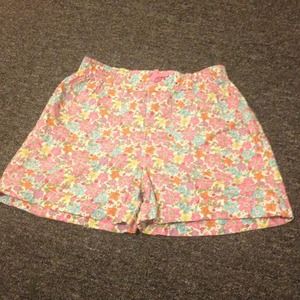 High waisted floral shorts