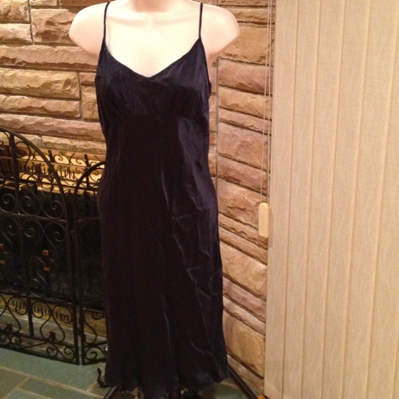 Banana Republic 100% silk dark navy slip dress!!!