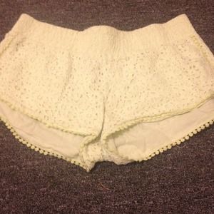 Light green lace shorts