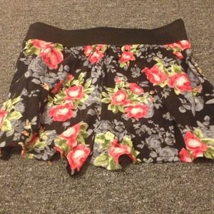 High waisted floral shorts