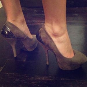 Grey platform heels  H by Halston