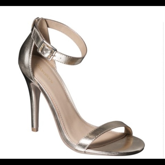Silver susy heel one strap heel