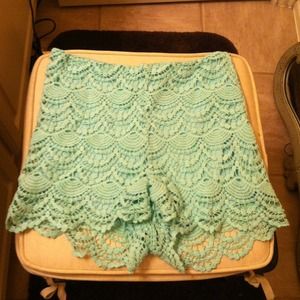 High waisted lace shorts