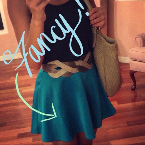 🚫SOLD🚫💗HOST PICK 10/9💗Turquoise Skater Skirt
