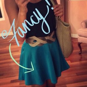 🚫SOLD🚫💗HOST PICK 10/9💗Turquoise Skater Skirt