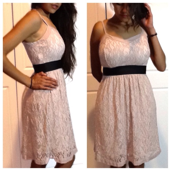 Lavender-nude Lace Dress.