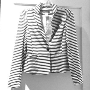 White and Black Stripped Blazer
