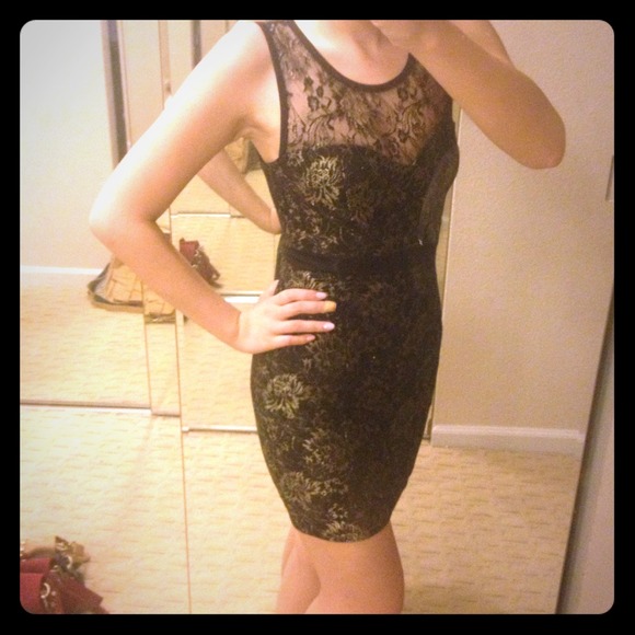 NikiBiki Gold on Black Dress