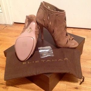 NEW! Elie Tahari Suede Cutout Bootie