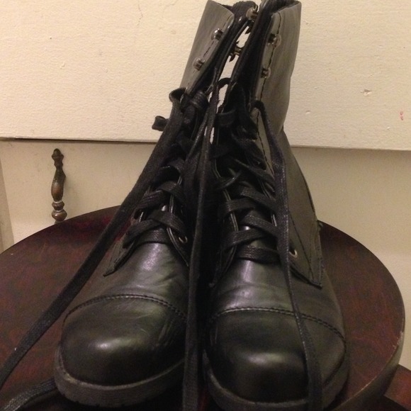 Black combat boots