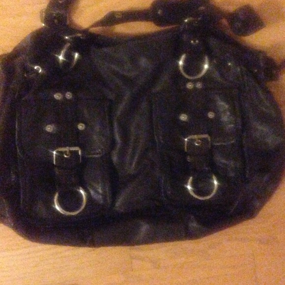 Dark brown authentic leather handbag