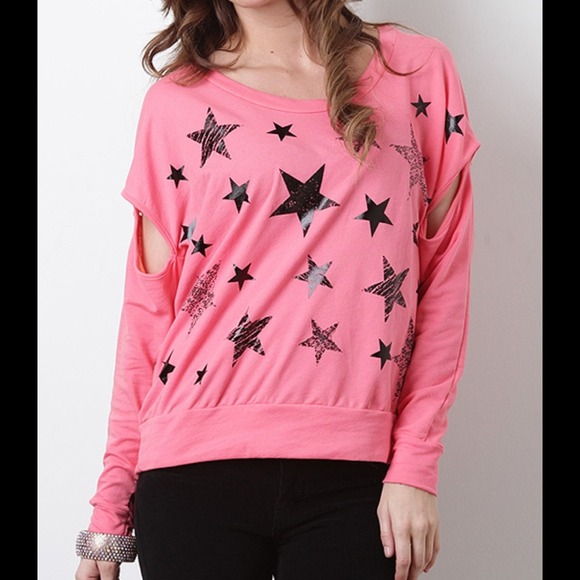 🎀SOLD OUT🎀Pink Star Sweater Top - Picture 2 of 3