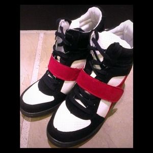 Style for less studded wedge sneaker