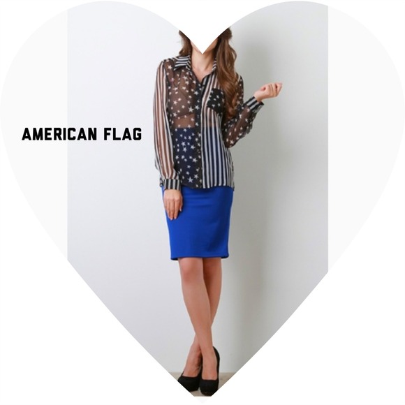 Tops - 🎀SOLD OUT🎀American Flag Blouse