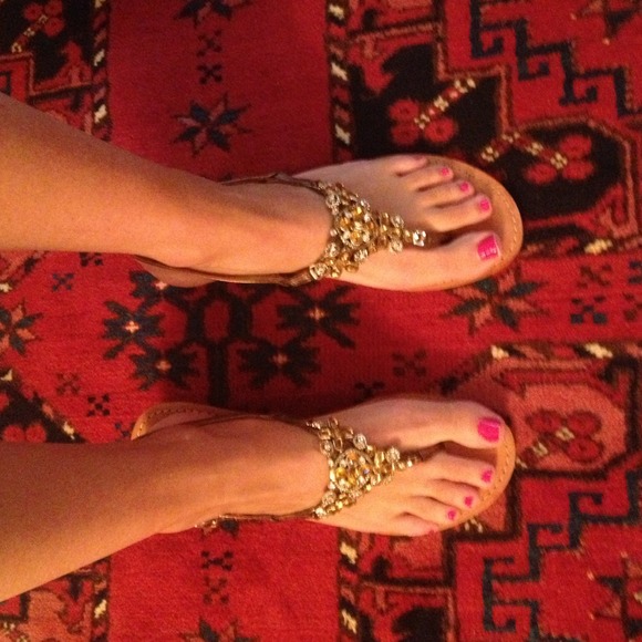 Sparkle wedge sandals sz 10