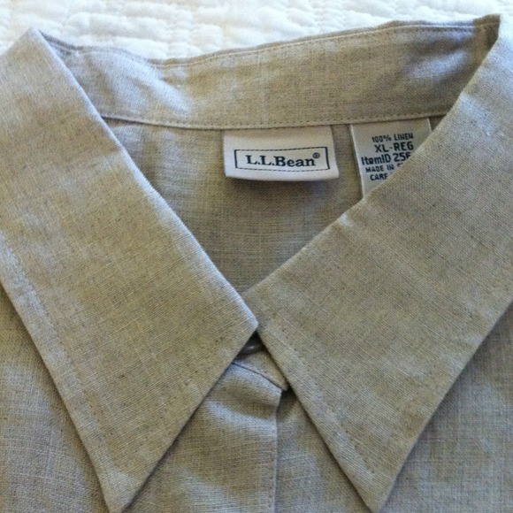 🌺🌺SOLD🌺🌺LLBEAN taupe linen shirt
