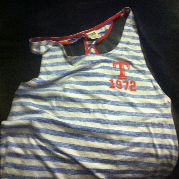 🎉traded🎉 pink texas rangers racer back tank.