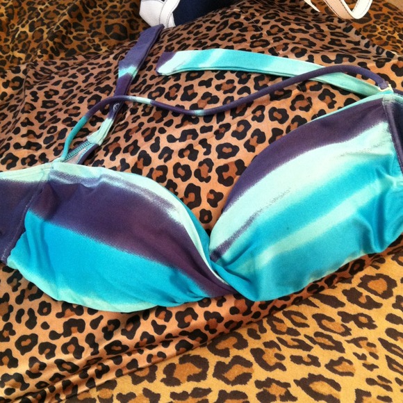 VS navy blue/teal bandeau bathing suit top