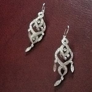 Real diamond and white gold earrings