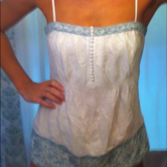 BCBGMAXAZRIA Embroidered Festival Top