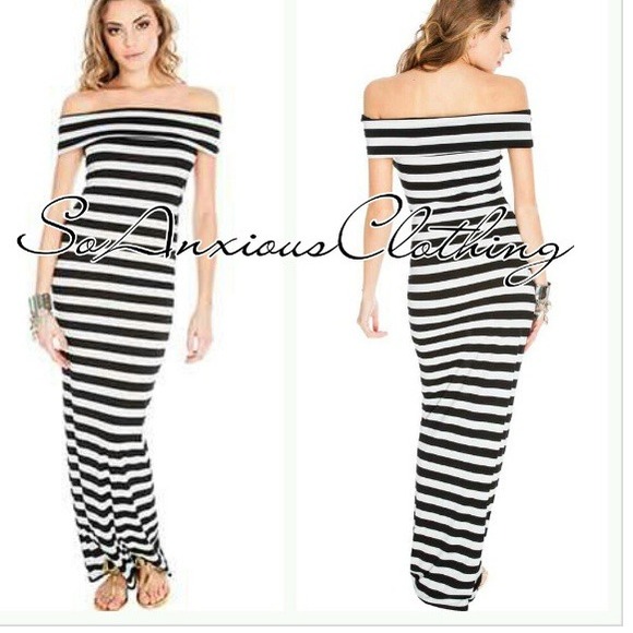 Black and white maxi dress