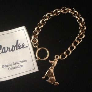 Carolee Gold Bracelet with Poodle Dog Charm