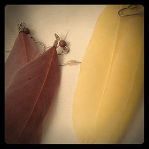 Two pair feather earrings only worn once!