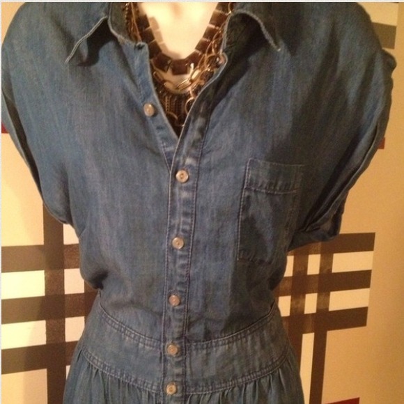 SOLD Drop waist chambray dress. Sz XL. Never worn - Picture 3 of 4