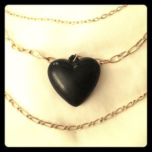 Retro three layer heart drop necklace