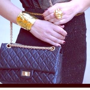 🎁GIFTED: ALEXIS BITTAR gold clear crumpled ring