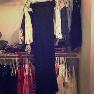 All black tube top romper