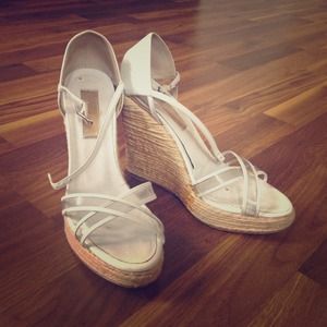 Michael Kors White Espadrilles Wedges Sz 6.5