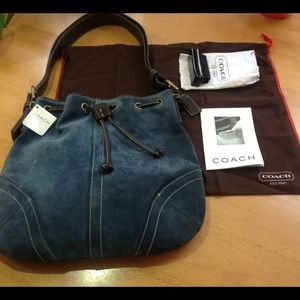 *AUTHENTIC* Blue Suede Coach Handbag