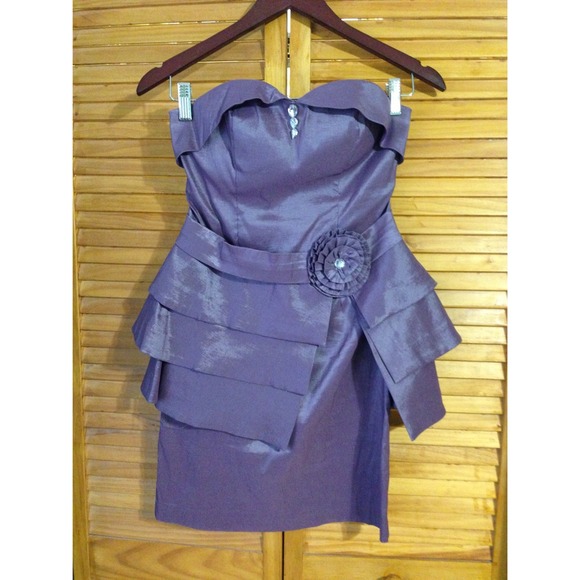 Purple satin dress