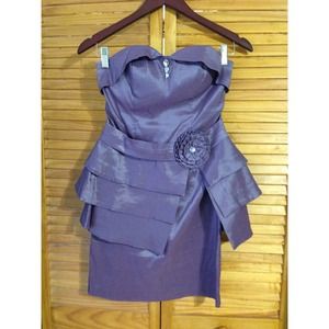 Purple satin dress
