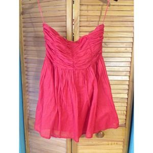 Orange strapless summer dress